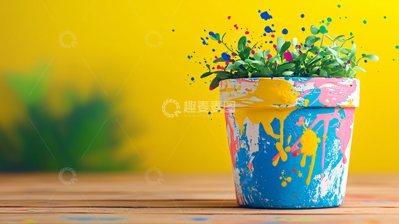 高清大图下载【趣麦麦图】彩色花盆