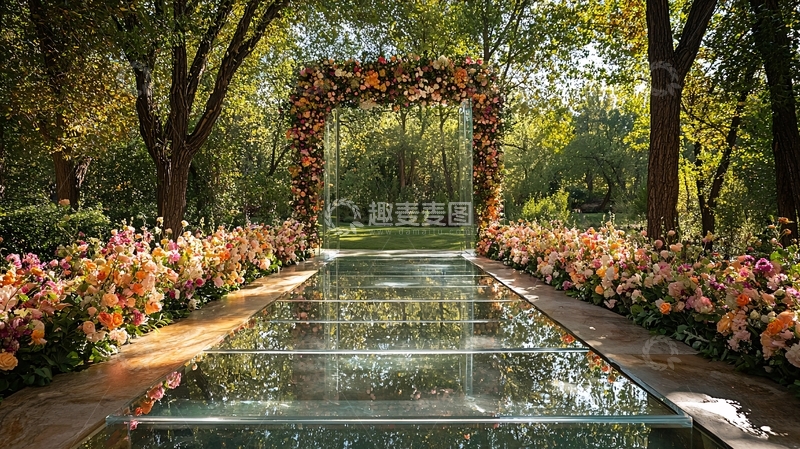 高清大图下载【趣麦麦图】户外婚礼仪式通道场景