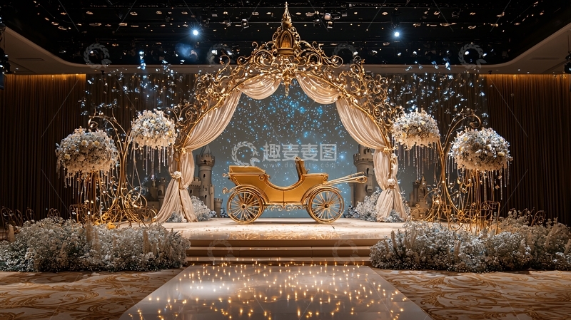 高清大图下载【趣麦麦图】奢华金色婚礼舞台