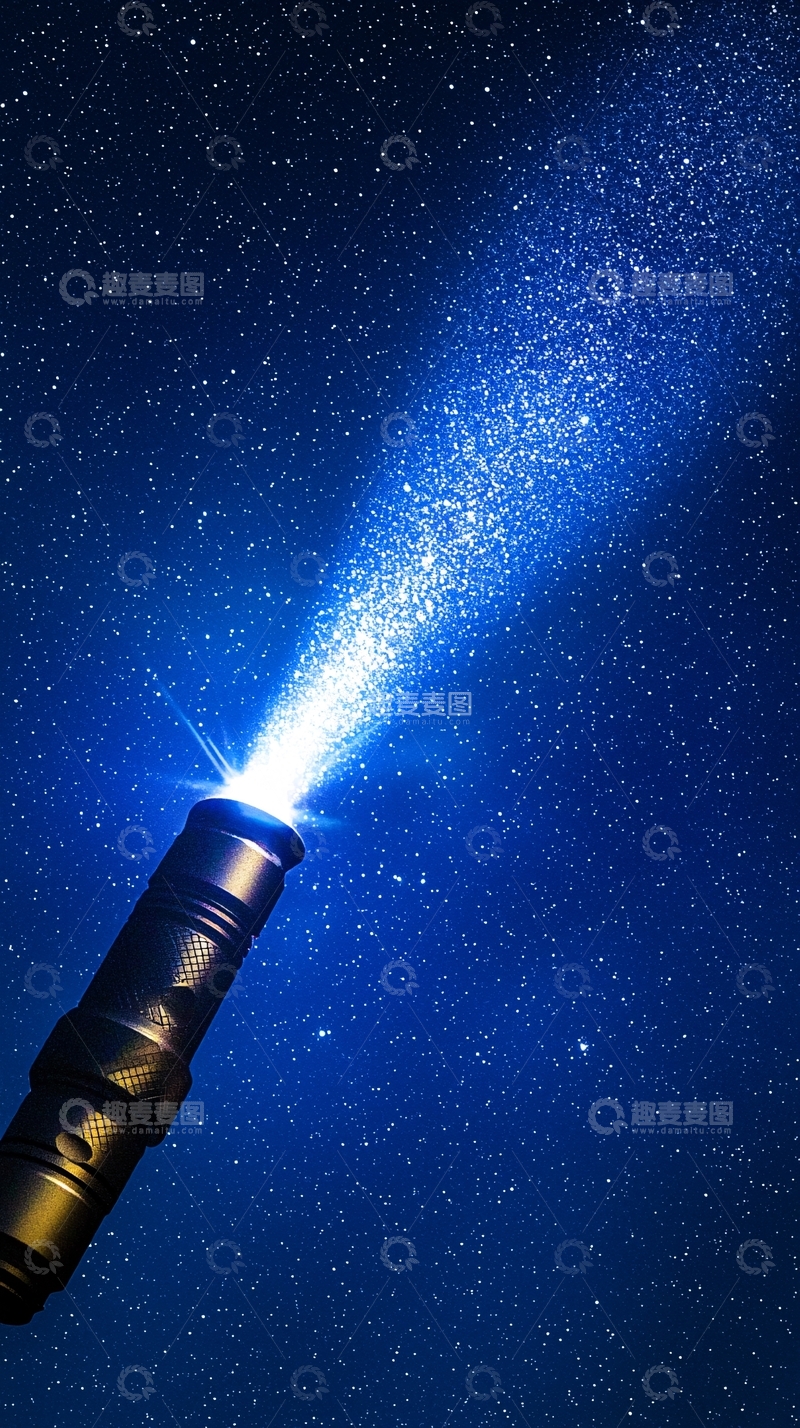 高清大图下载【趣麦麦图】夜空中闪耀的手电筒光束