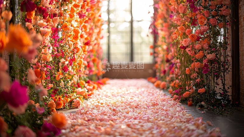 高清大图下载【趣麦麦图】鲜花走廊婚礼现场