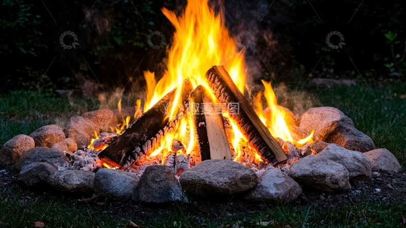高清大图下载【趣麦麦图】篝火晚会