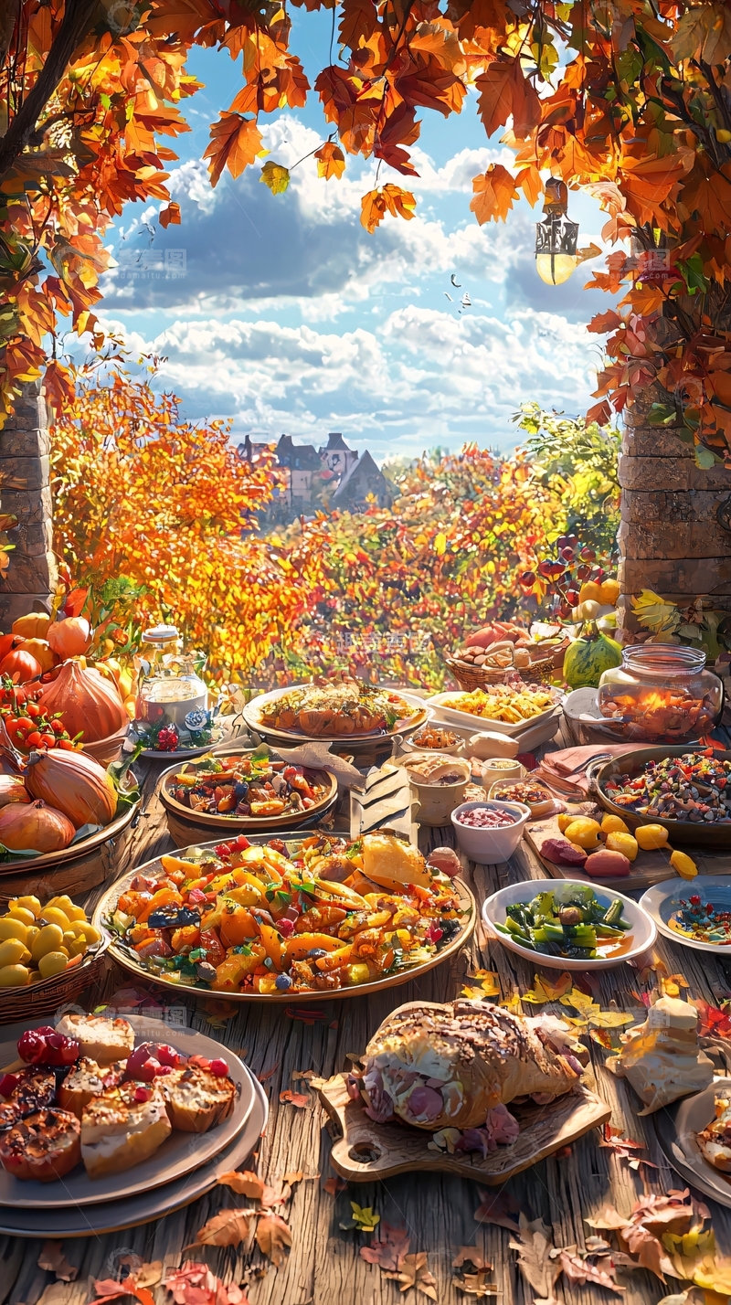 高清大图下载【趣麦麦图】秋日丰收盛宴