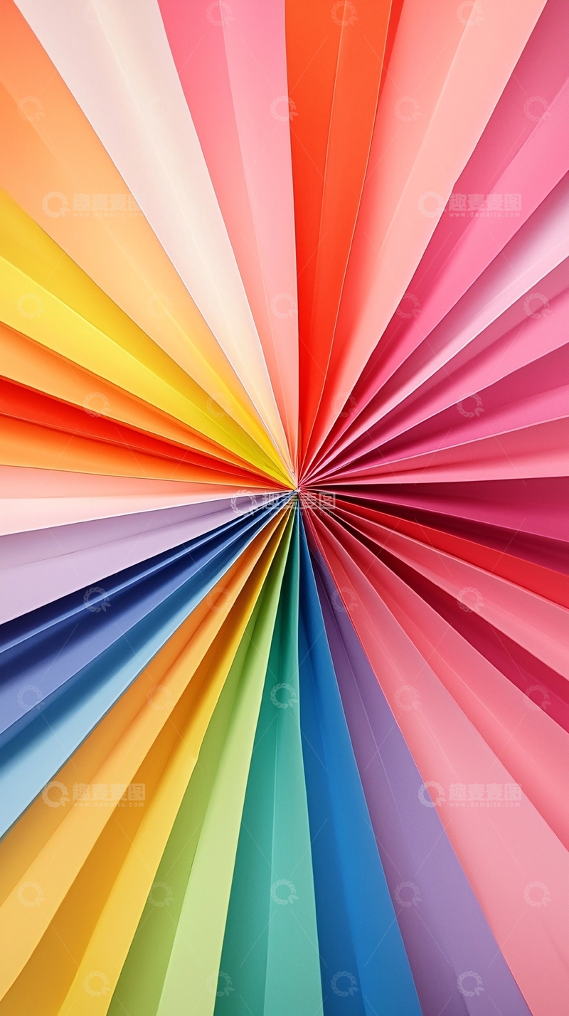 高清大图下载【趣麦麦图】彩色纸张放射状排列