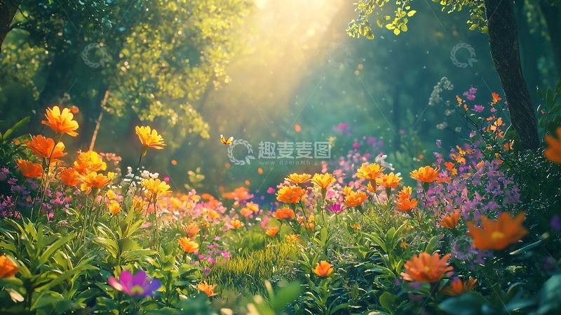 高清大图下载【趣麦麦图】梦幻森林花海