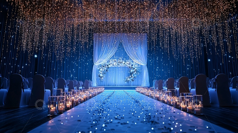 高清大图下载【趣麦麦图】浪漫的蓝色婚礼现场