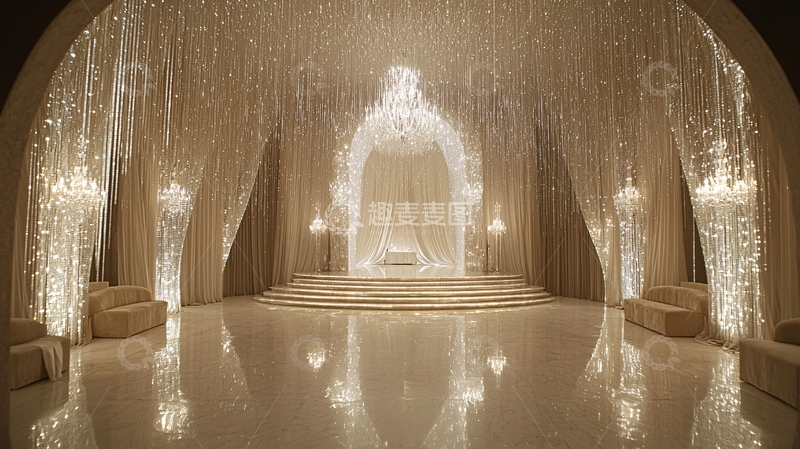 高清大图下载【趣麦麦图】白色典雅舞台背景