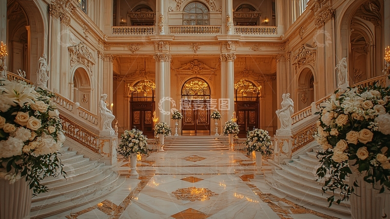高清大图下载【趣麦麦图】奢华欧式大理石楼梯