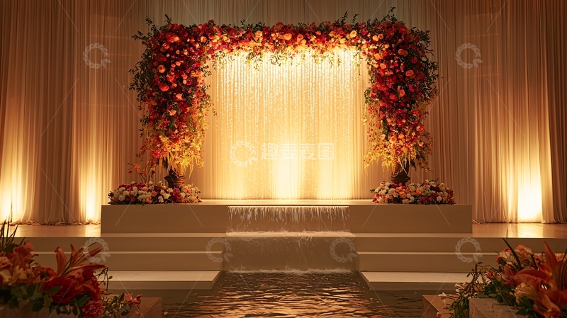 高清大图下载【趣麦麦图】华丽婚礼舞台背景