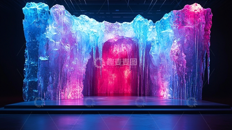 高清大图下载【趣麦麦图】冰雪城堡舞台背景
