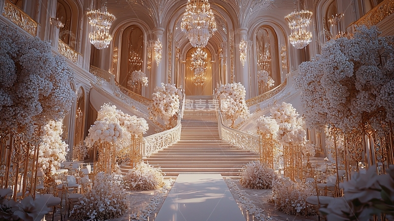 高清大图下载【趣麦麦图】奢华白色大厅