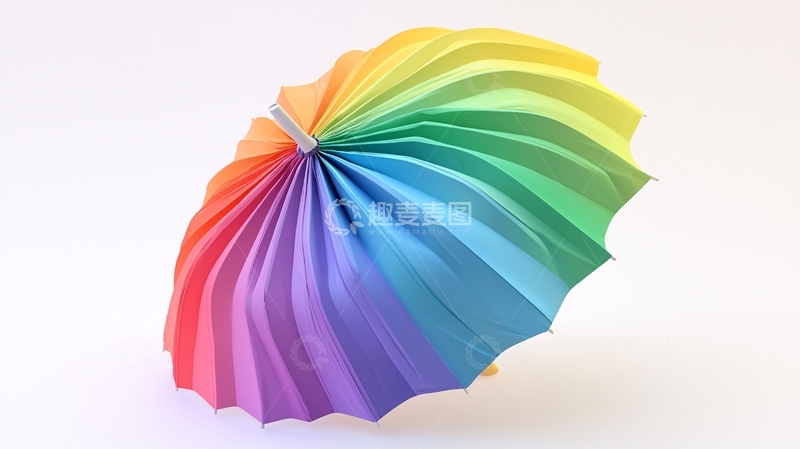 高清大图下载【趣麦麦图】彩虹折纸伞