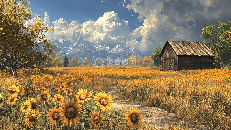 高清大图下载【趣麦麦图】金秋时节的田园风光