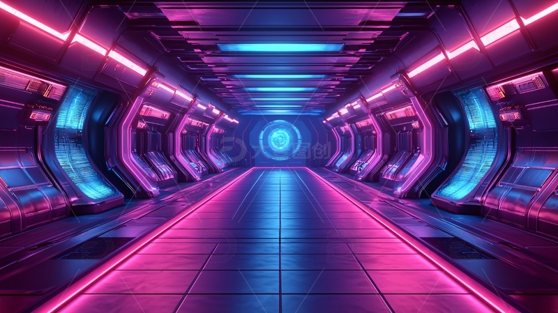 高清大图下载【趣麦麦图】未来科技感走廊
