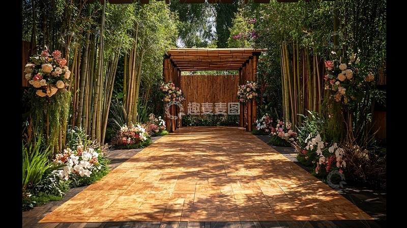 高清大图下载【趣麦麦图】木质走道鲜花拱门婚礼