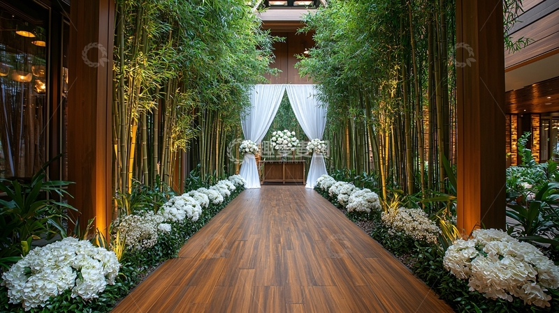 高清大图下载【趣麦麦图】婚礼走道竹林装饰