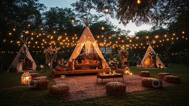 高清大图下载【趣麦麦图】浪漫温馨的帐篷夜晚