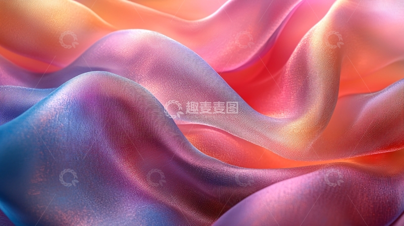 高清大图下载【趣麦麦图】彩色丝绸波浪