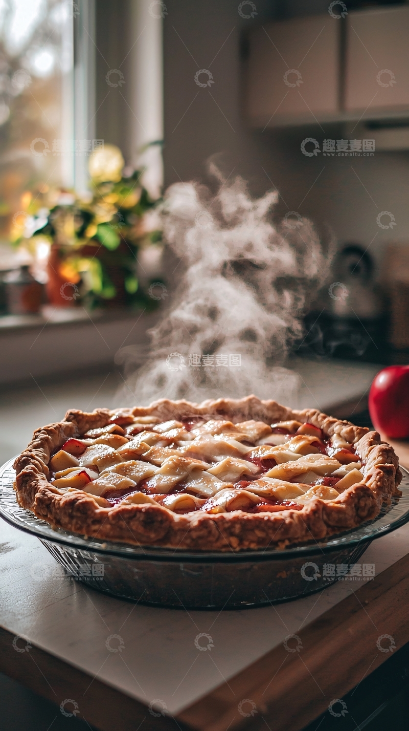 高清大图下载【趣麦麦图】热气腾腾的苹果派