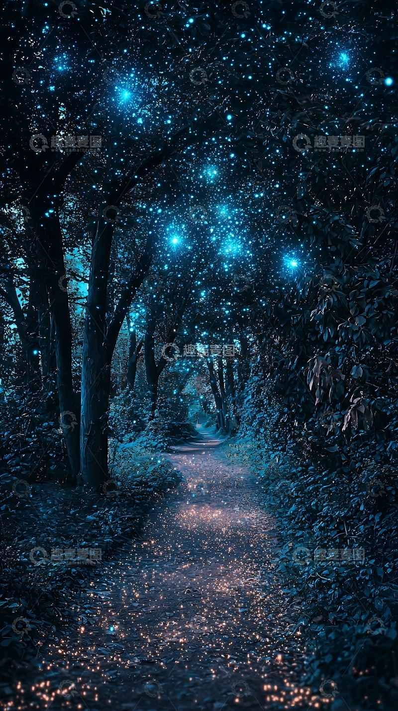 高清大图下载【趣麦麦图】蓝光森林小路