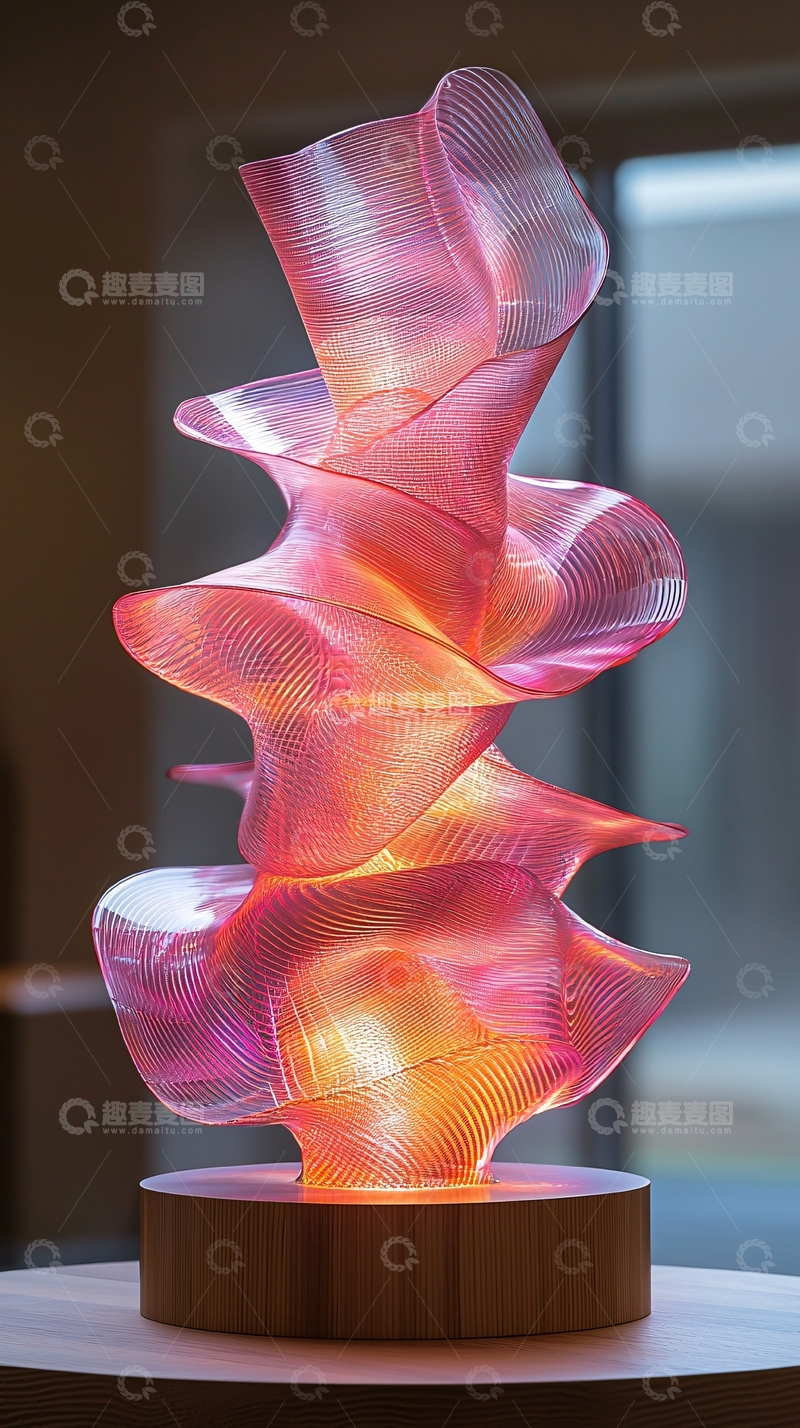 高清大图下载【趣麦麦图】粉色透明雕塑灯