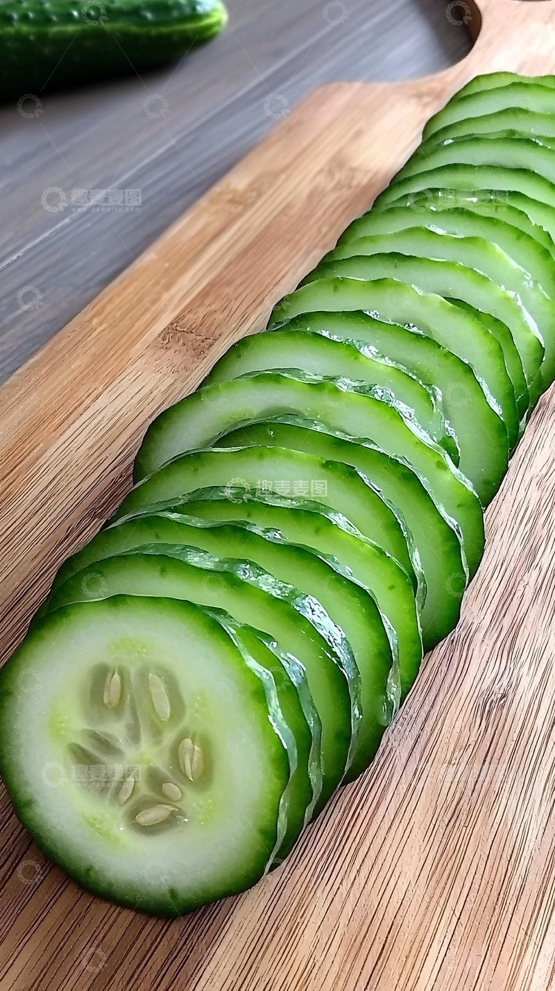 高清大图下载【趣麦麦图】切好的黄瓜片