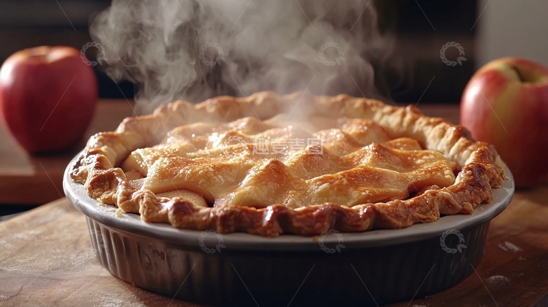 高清大图下载【趣麦麦图】热气腾腾的苹果派