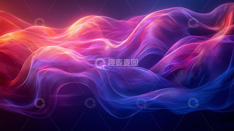 高清大图下载【趣麦麦图】彩色烟雾状流动曲线