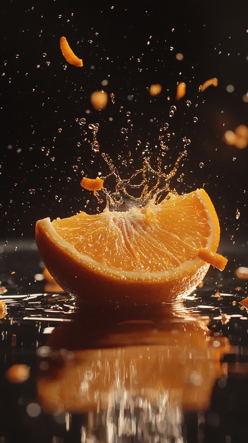 橙子水花四溅