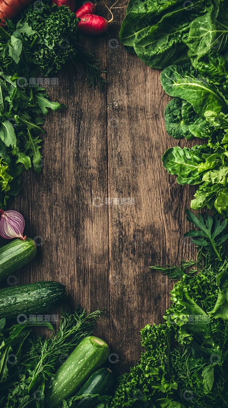 高清大图下载【趣麦麦图】木质背景蔬菜摆拍