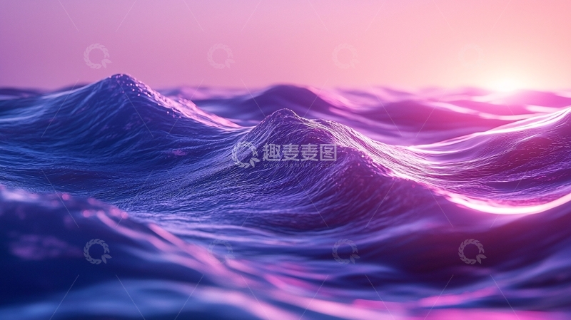 高清大图下载【趣麦麦图】梦幻紫色海浪