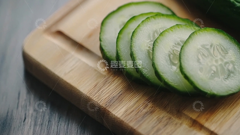 高清大图下载【趣麦麦图】切好的黄瓜片