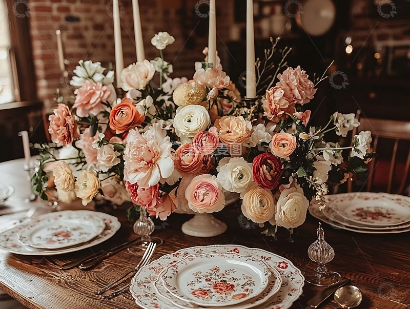 高清大图下载【趣麦麦图】浪漫餐桌