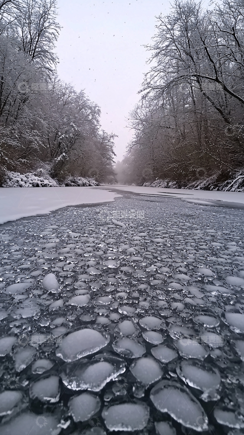 高清大图下载【趣麦麦图】冰封河流