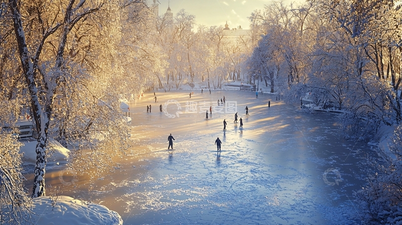 高清大图下载【趣麦麦图】冬日冰河