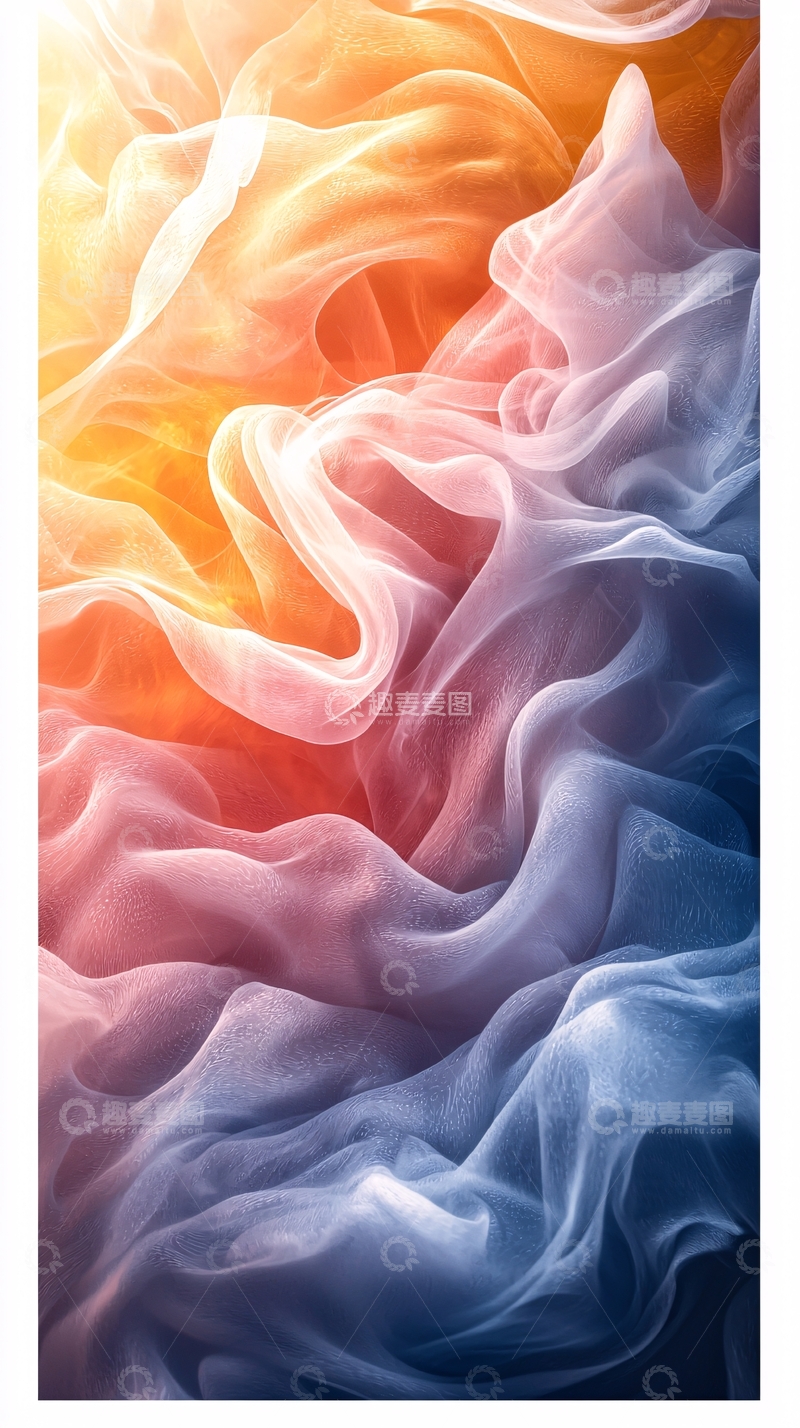 高清大图下载【趣麦麦图】流动纱绸渐变色彩