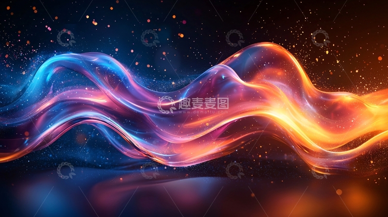 高清大图下载【趣麦麦图】火焰与冰交织的波浪