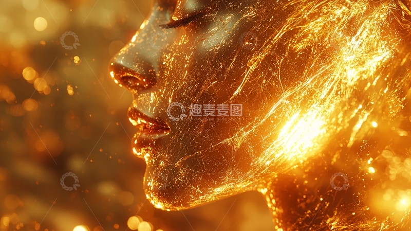 高清大图下载【趣麦麦图】金色人像