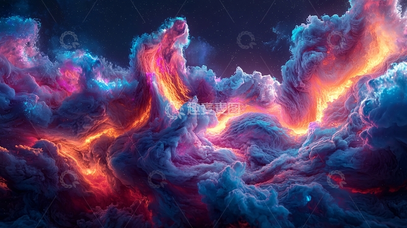 高清大图下载【趣麦麦图】绚丽云彩星空背景