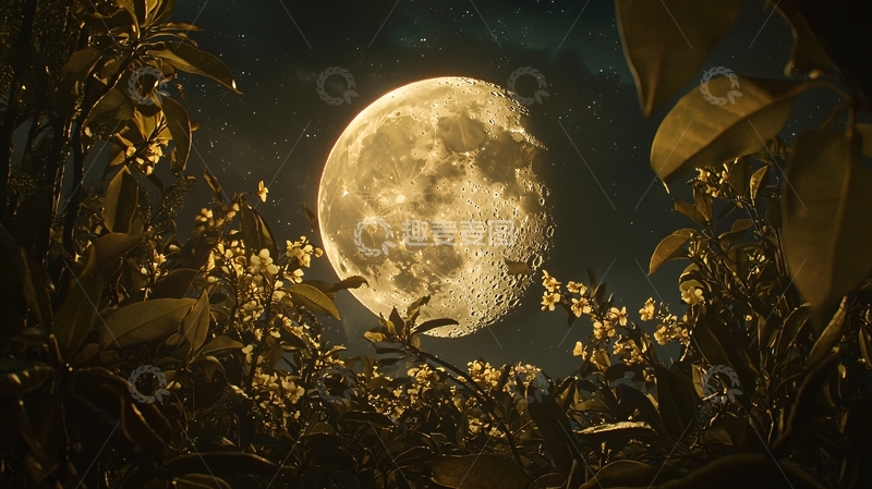 高清大图下载【趣麦麦图】月光下的植物