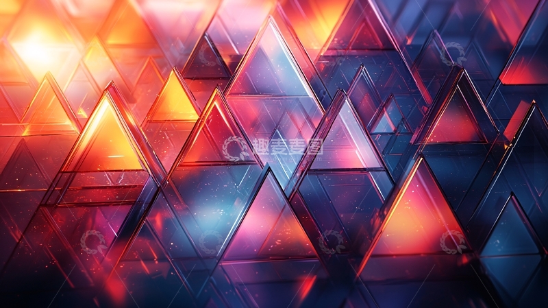 高清大图下载【趣麦麦图】多色透明三角形块