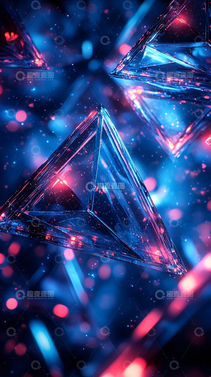 高清大图下载【趣麦麦图】未来科技感三角体