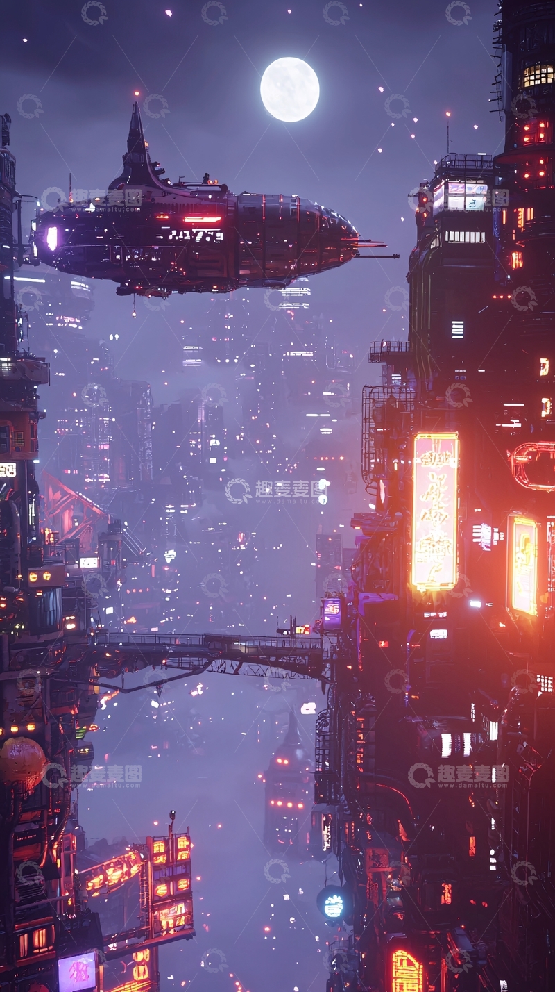 高清大图下载【趣麦麦图】未来都市夜景144