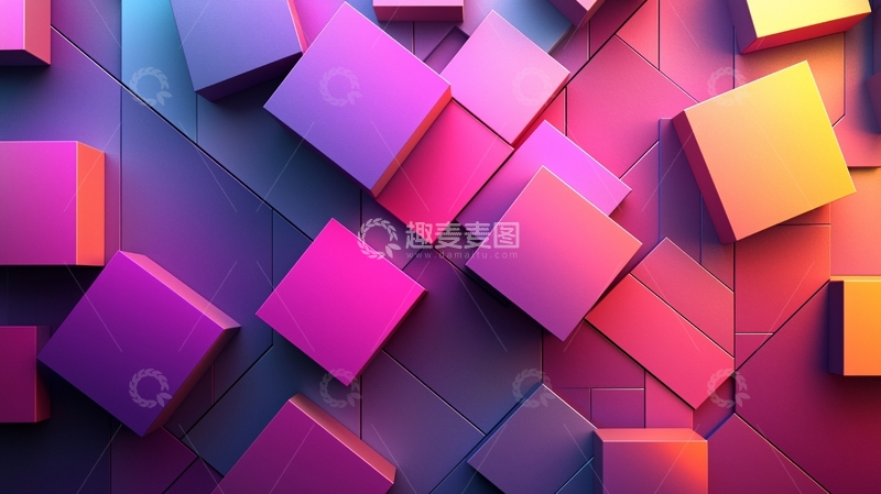 高清大图下载【趣麦麦图】彩色立方体块