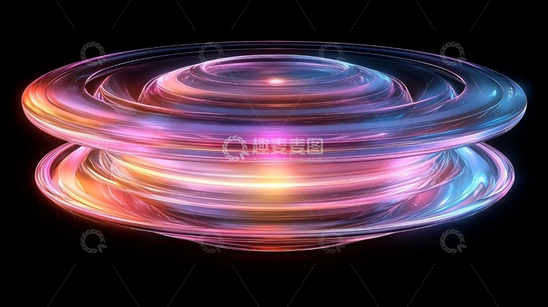 高清大图下载【趣麦麦图】彩色光环球体