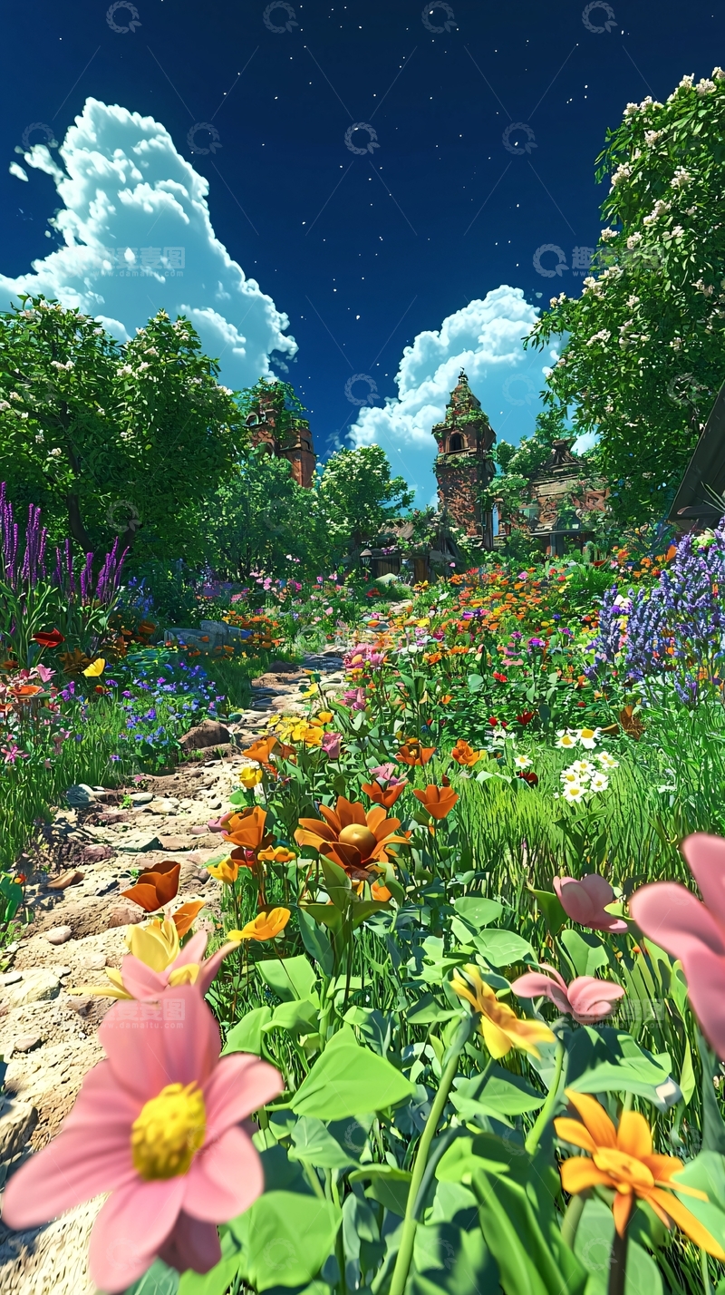 高清大图下载【趣麦麦图】梦幻花园小径