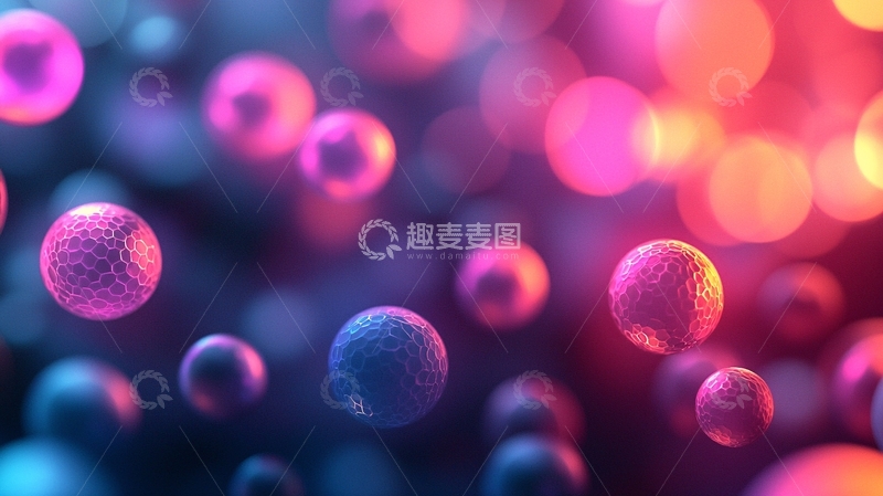 高清大图下载【趣麦麦图】迷幻彩色球体背景