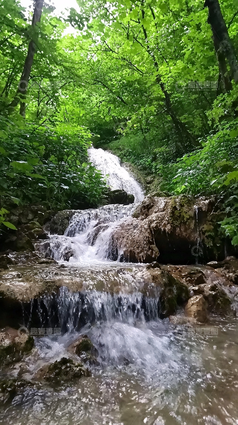 高清大图下载【趣麦麦图】森林瀑布