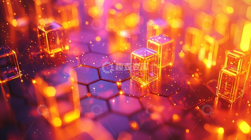高清大图下载【趣麦麦图】科技感立方体排列