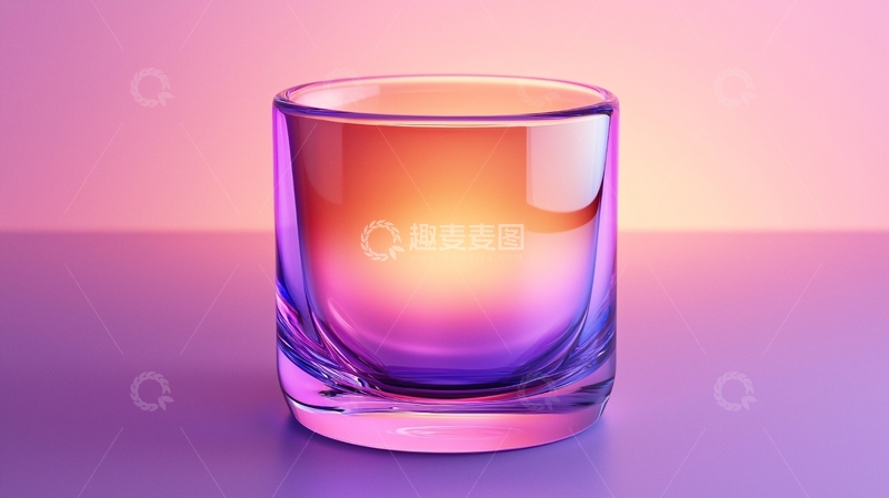 高清大图下载【趣麦麦图】粉色渐变玻璃杯